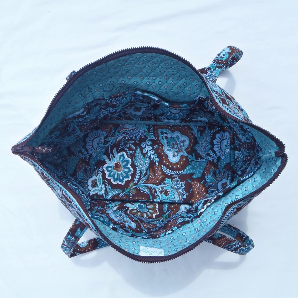 Vera Bradley Blue Java Large Tote - Euc - image 4